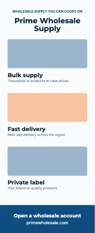 Wholesale & distribution photo stack event display template