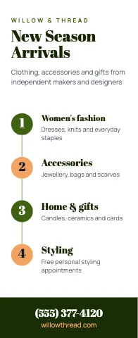 Retail & boutique timeline event display template