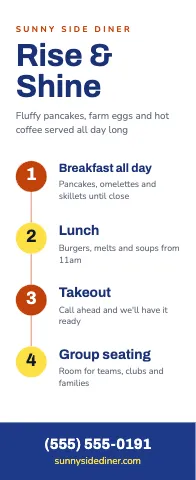Breakfast diner timeline event display template