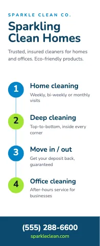 Cleaning services timeline event display template