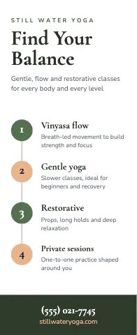 Yoga studio timeline event display template