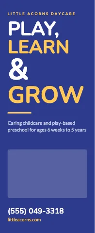 Daycare & preschool stacked words event display template