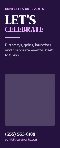 Event planner stacked words event display template