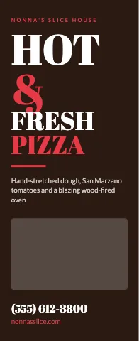 Pizzeria stacked words event display template