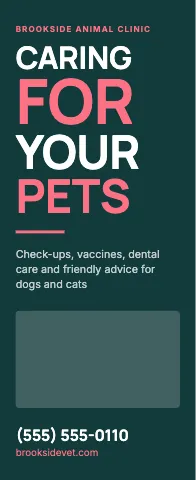Veterinary clinic stacked words event display template