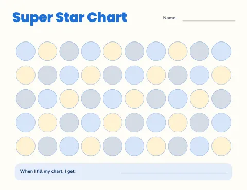 Elementary school sticker chart template