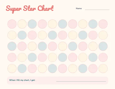 Preschool & Kindergarten sticker chart template