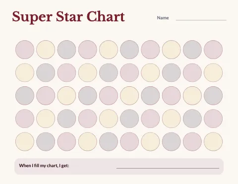 University & college sticker chart template