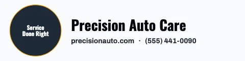 Auto repair badge & web sign rider template
