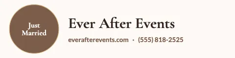 Weddings & events badge & web sign rider template