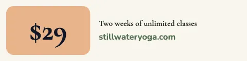 Yoga studio offer tag sign rider template