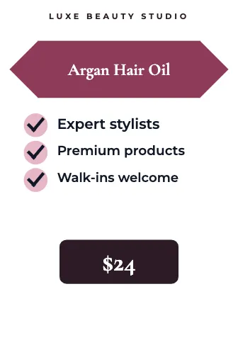 Salon & spa feature checks shelf talker template