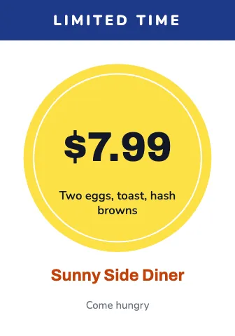 Breakfast diner circle deal shelf talker template