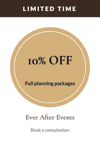 Weddings & events circle deal shelf talker template