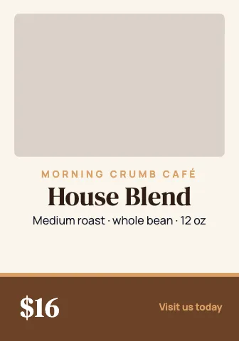 Café & bakery photo & price shelf talker template