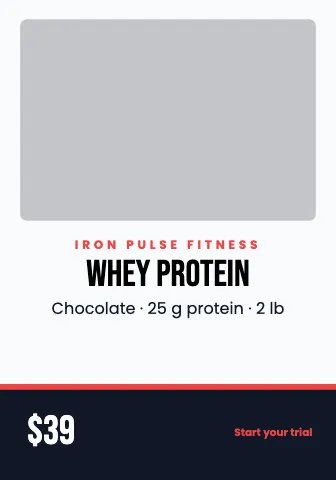 Fitness & gym photo & price shelf talker template