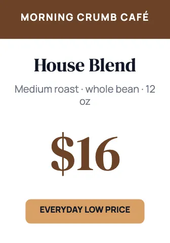 Café & bakery price tag shelf talker template