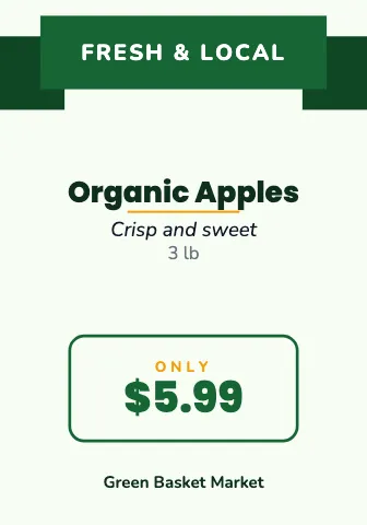 Grocery & market ribbon banner shelf talker template