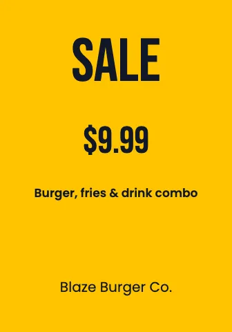 Burger joint sale shelf talker template