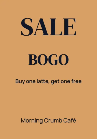 Café & bakery sale shelf talker template