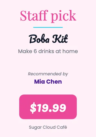Desserts & boba staff pick shelf talker template