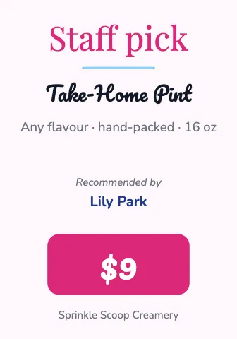 Ice cream shop staff pick shelf talker template