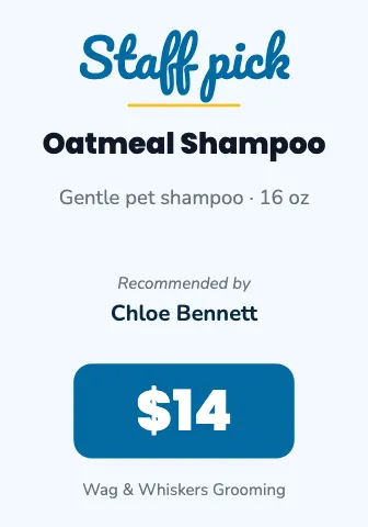 Pet grooming staff pick shelf talker template