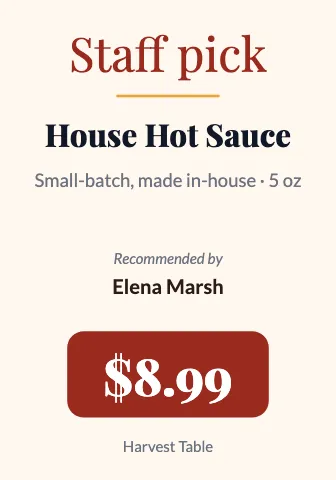 Restaurant staff pick shelf talker template