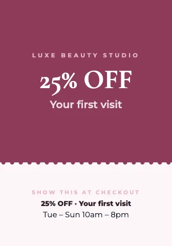 Salon & spa tear-off coupon shelf talker template