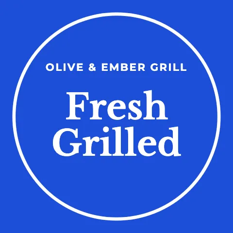 Mediterranean grill badge sticker template