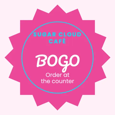 Desserts & boba starburst sticker template