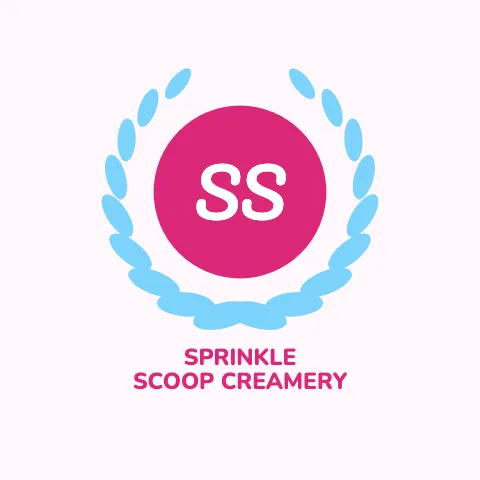 Ice cream shop laurel sticker template