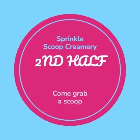 Ice cream shop offer sticker template