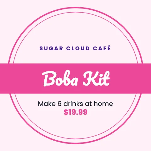 Desserts & boba product label sticker template
