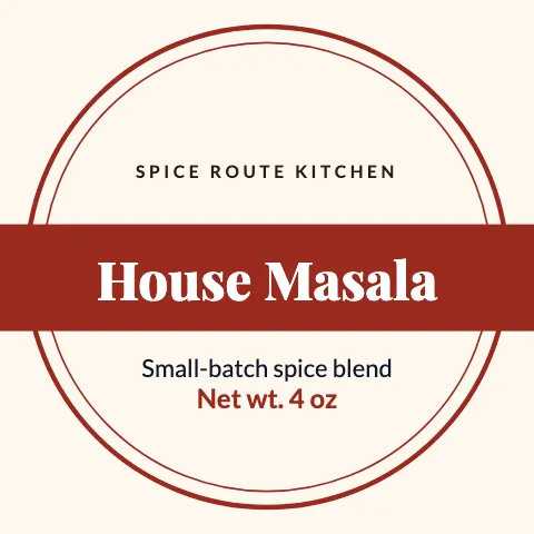 Indian restaurant product label sticker template