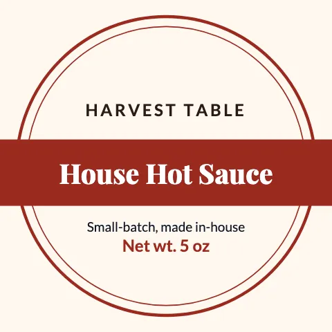 Restaurant product label sticker template