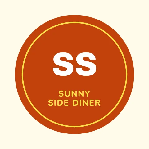 Breakfast diner seal sticker template