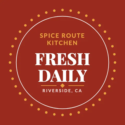 Indian restaurant stitched badge sticker template