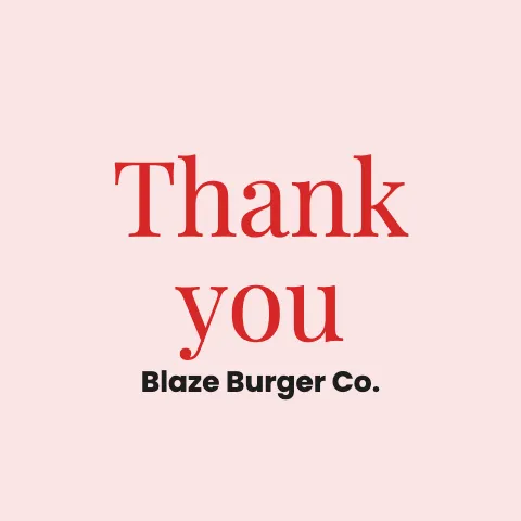 Burger joint thank you sticker template