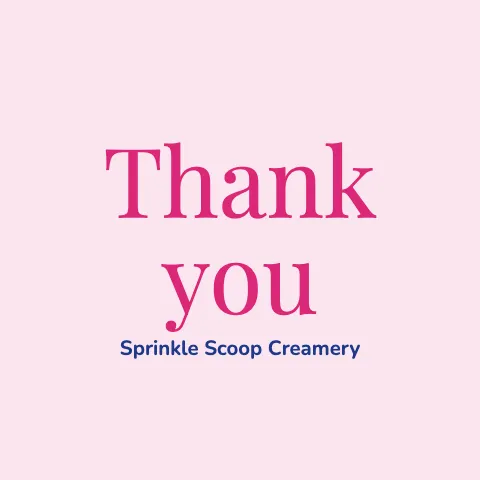 Ice cream shop thank you sticker template