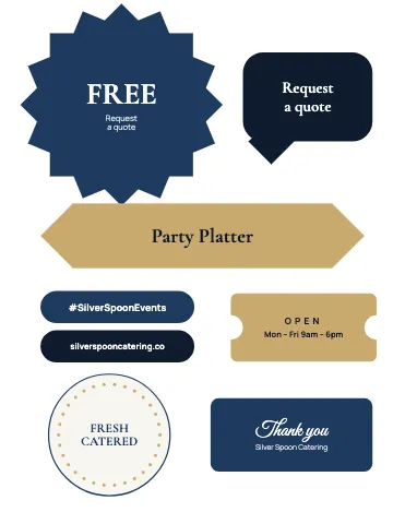 Catering kiss-cut assortment sticker sheet template