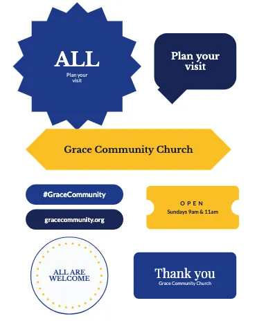 Church & community kiss-cut assortment sticker sheet template