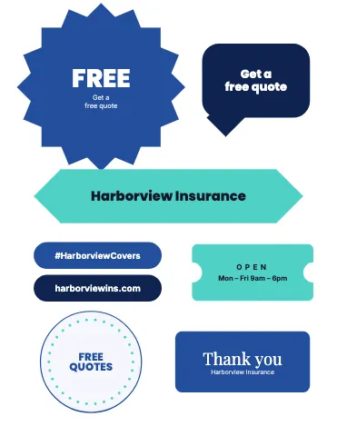 Insurance agency kiss-cut assortment sticker sheet template
