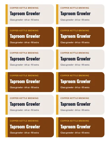 Brewery & bar product labels sticker sheet template