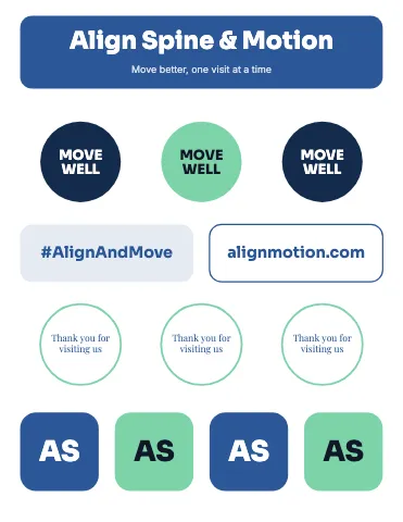 Chiropractic & physio mixed set sticker sheet template