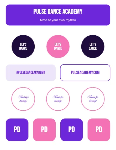 Dance studio mixed set sticker sheet template