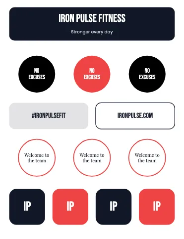 Fitness & gym mixed set sticker sheet template