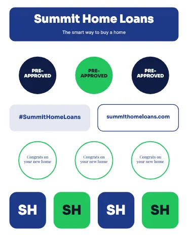 Mortgage & lending mixed set sticker sheet template