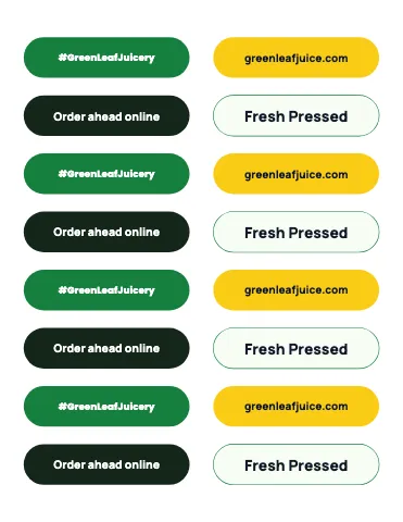 Juice & smoothie bar hashtag pills sticker sheet template
