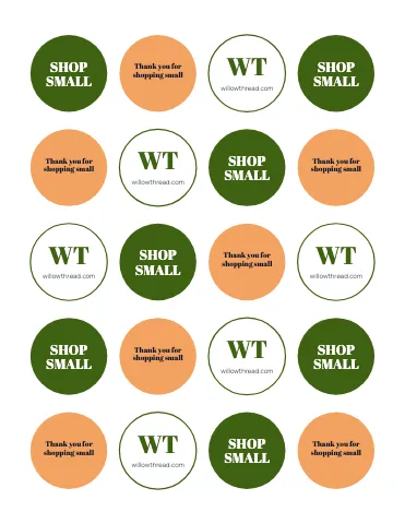 Retail & boutique round stickers sticker sheet template